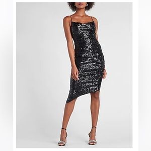 NWT Express Sequin Cowl Neck Dress